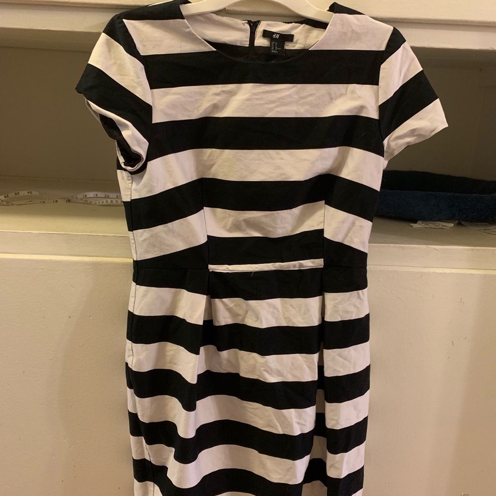 H&M Black and white striped dress!